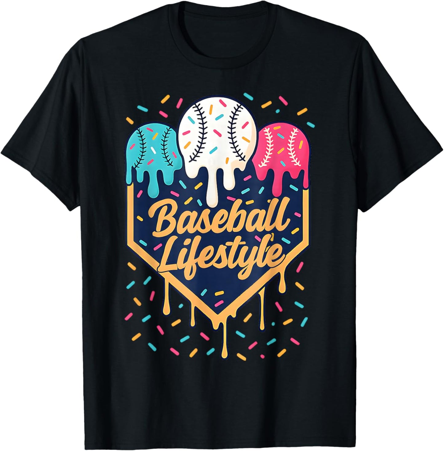 Baseball Life Style 101 Apparel Youth Drip Baseball Boys Kid T-Shirt - T-Shirt | Black