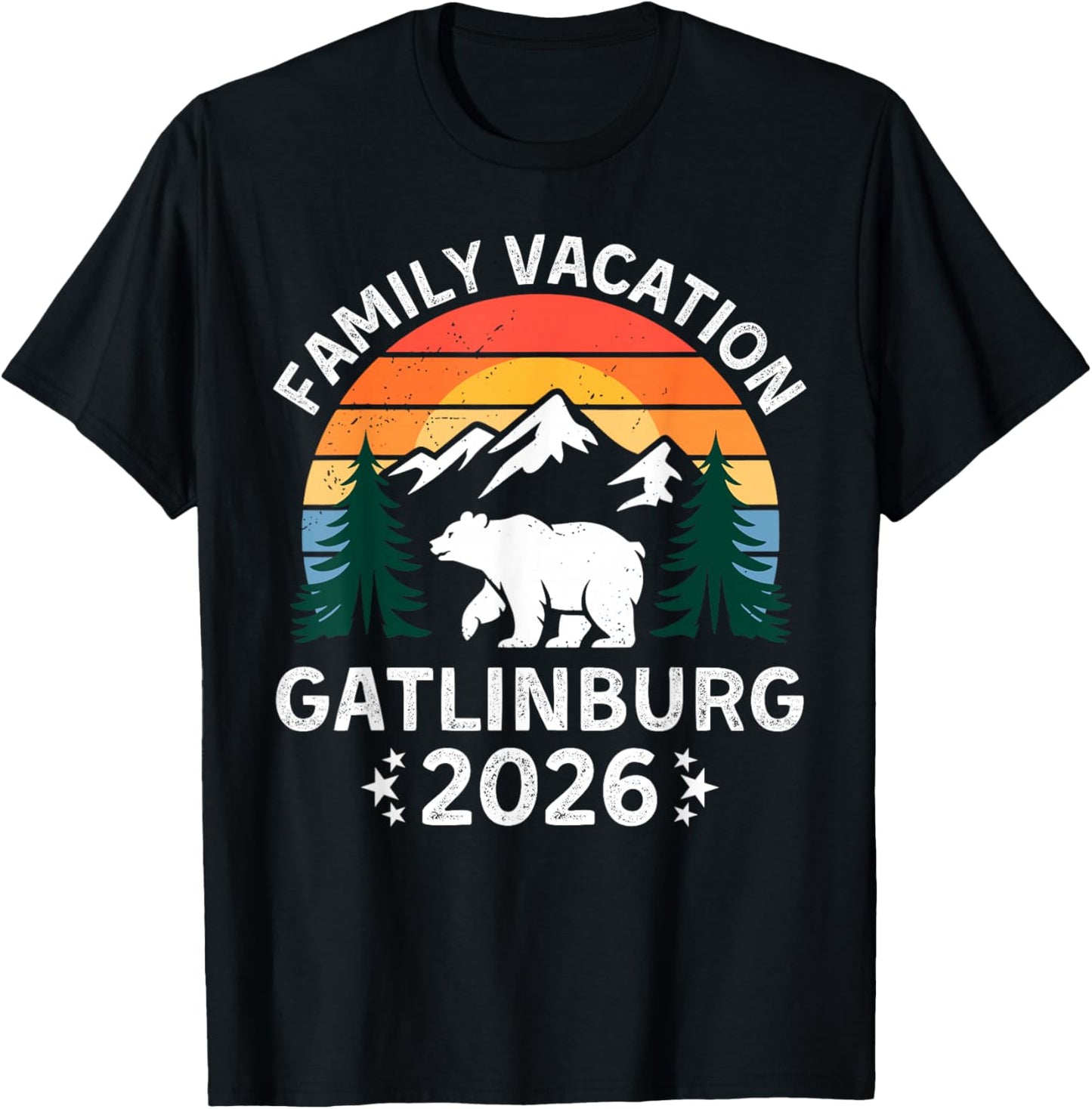 Gatlinburg Family Vacation 2026 Tennessee Trip Matching T-Shirt - T-Shirt | Black