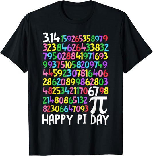 Happy Pi Day 3.14 Math Lover Pi 67 Math Teacher Kids T-Shirt - T-Shirt | Black