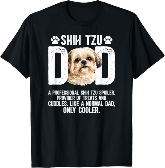 Shih Tzu Dad Definition Dad of A Shih Tzu Father T-Shirt - T-Shirt | Black