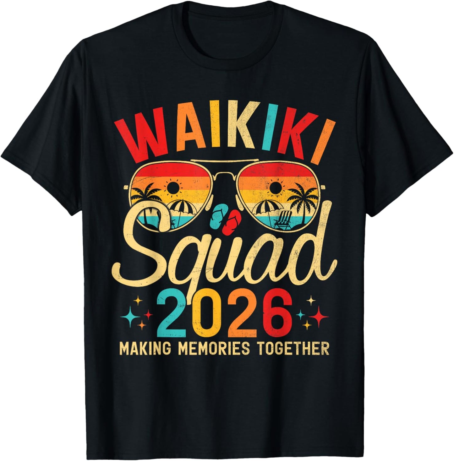 Waikiki Beach Hawaii Summer Vacation Family Trip 2026 Squad T-Shirt - T-Shirt | Black