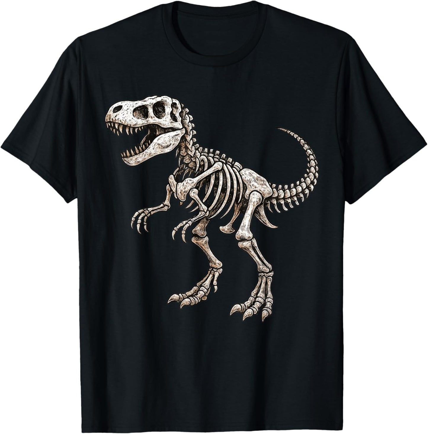 Dinosaur Skeleton T rex Scary Halloween Costume Boys Kids T-Shirt - T-Shirt | Black