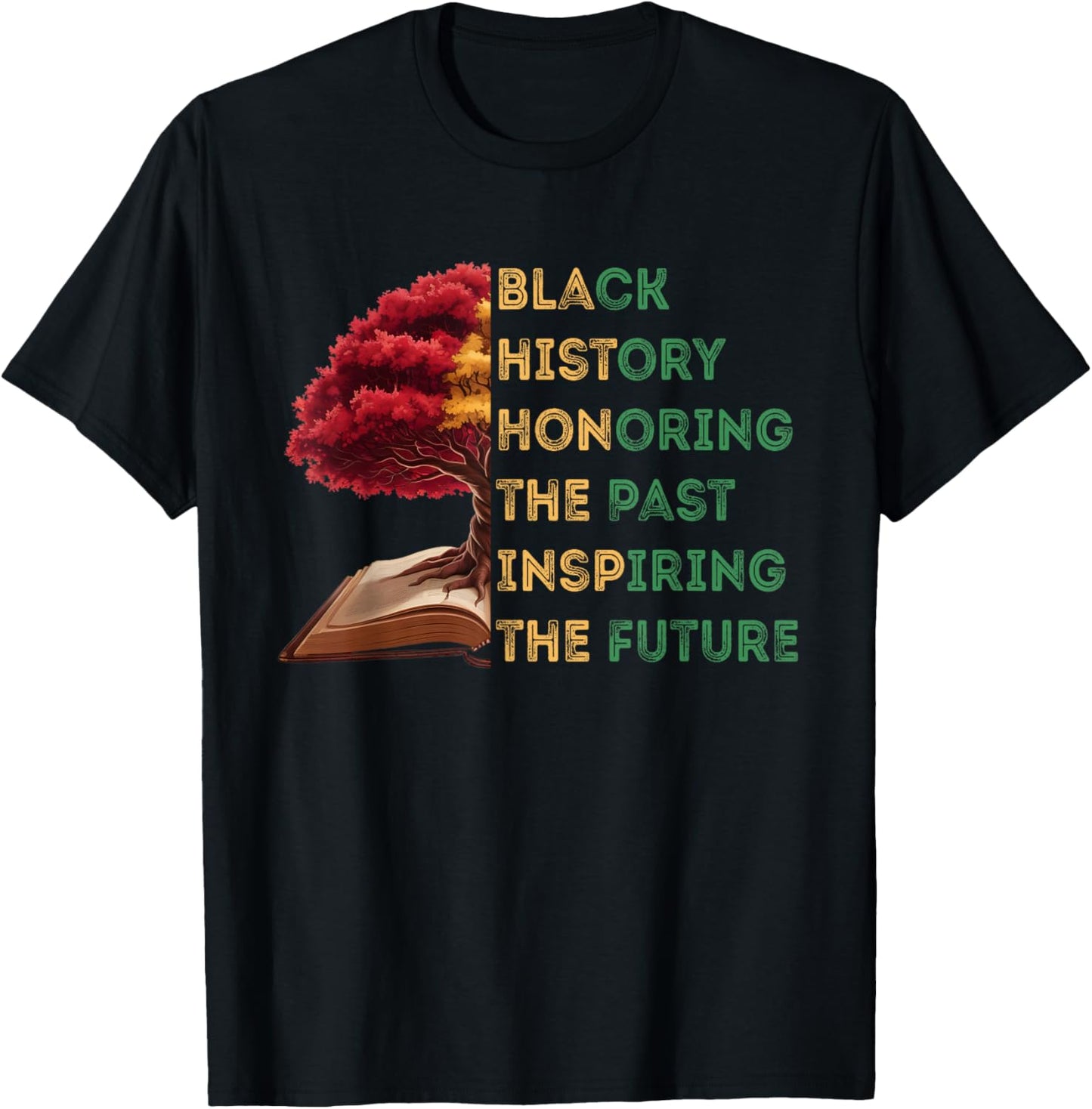 Honoring Past Inspiring Future Black History Month Tree Book T-Shirt - T-Shirt | Black