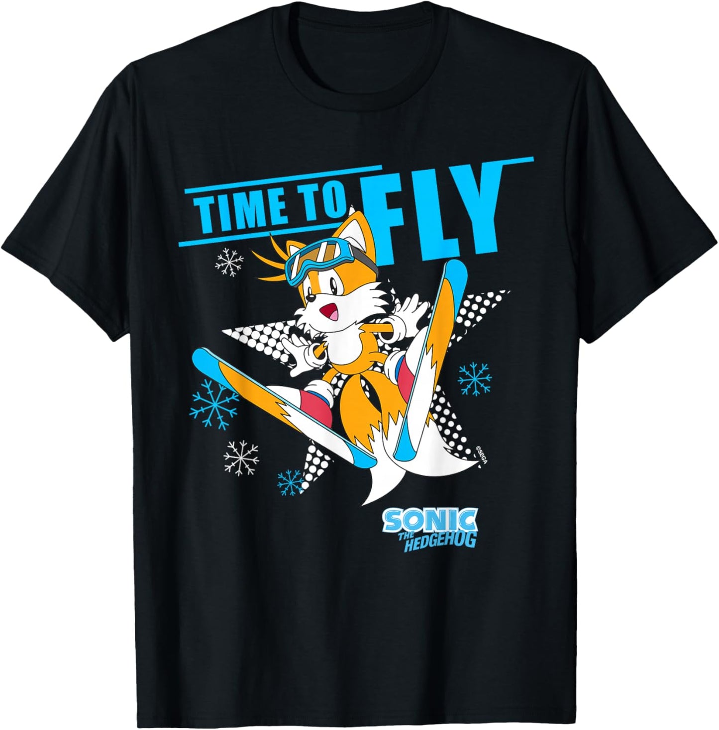 Sonic The Hedgehog - Ski Flying Tails T-Shirt - T-Shirt | Black