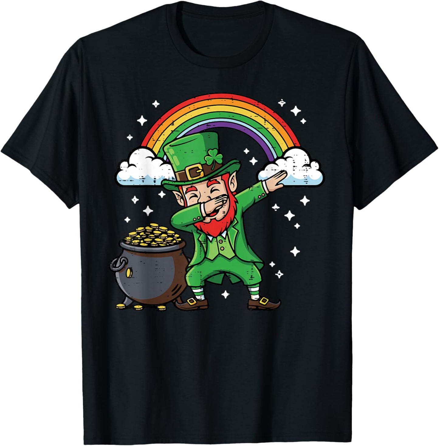 St Patricks Day Leprechaun Dab Saint Paddys Men Women Kids T-Shirt - T-Shirt | Black