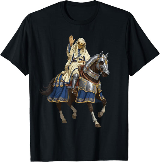 Silver Mask King Baldwin IV Golden Mask Medieval Art T-Shirt - T-Shirt | Black
