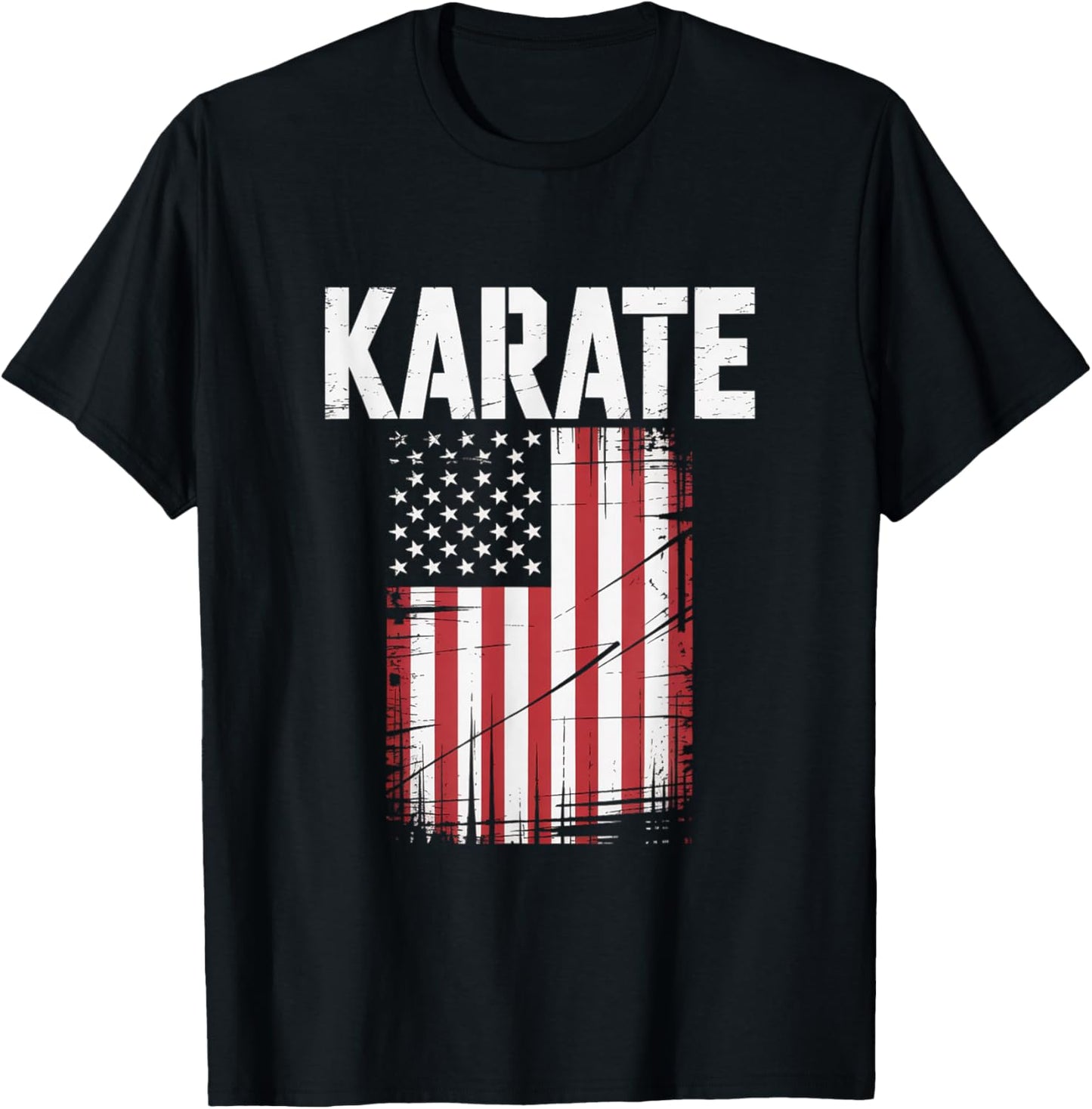 Karate Martial Arts USA Flag Training T-Shirt - T-Shirt | Black