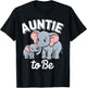 Auntie to Be Elephant Gender Reveal Baby Announcement Cute T-Shirt - T-Shirt | Black