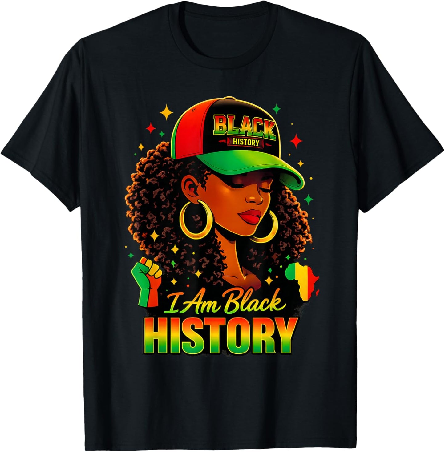 I Am Black History Women Girl Black History Month Juneteenth T-Shirt - T-Shirt | Black