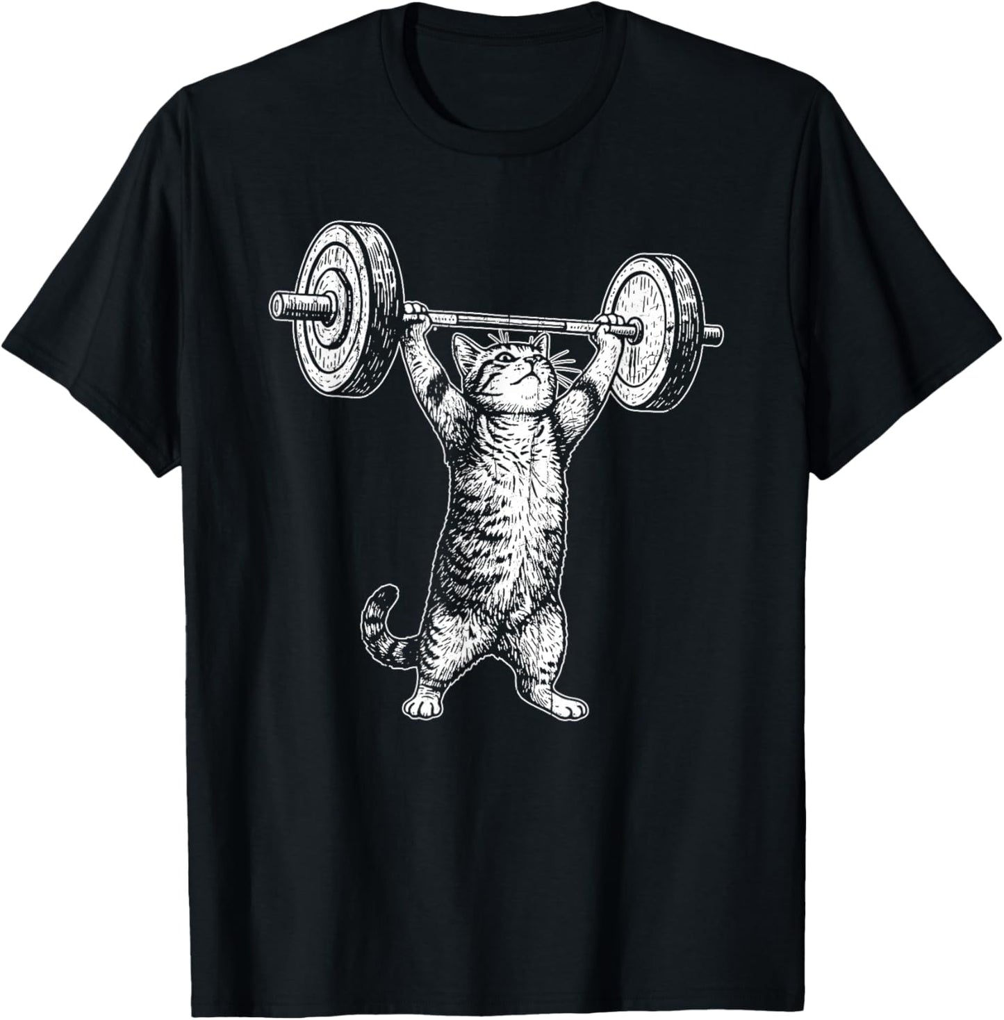 Funny Cat Gym, Cat Workout T-Shirt - T-Shirt | Black