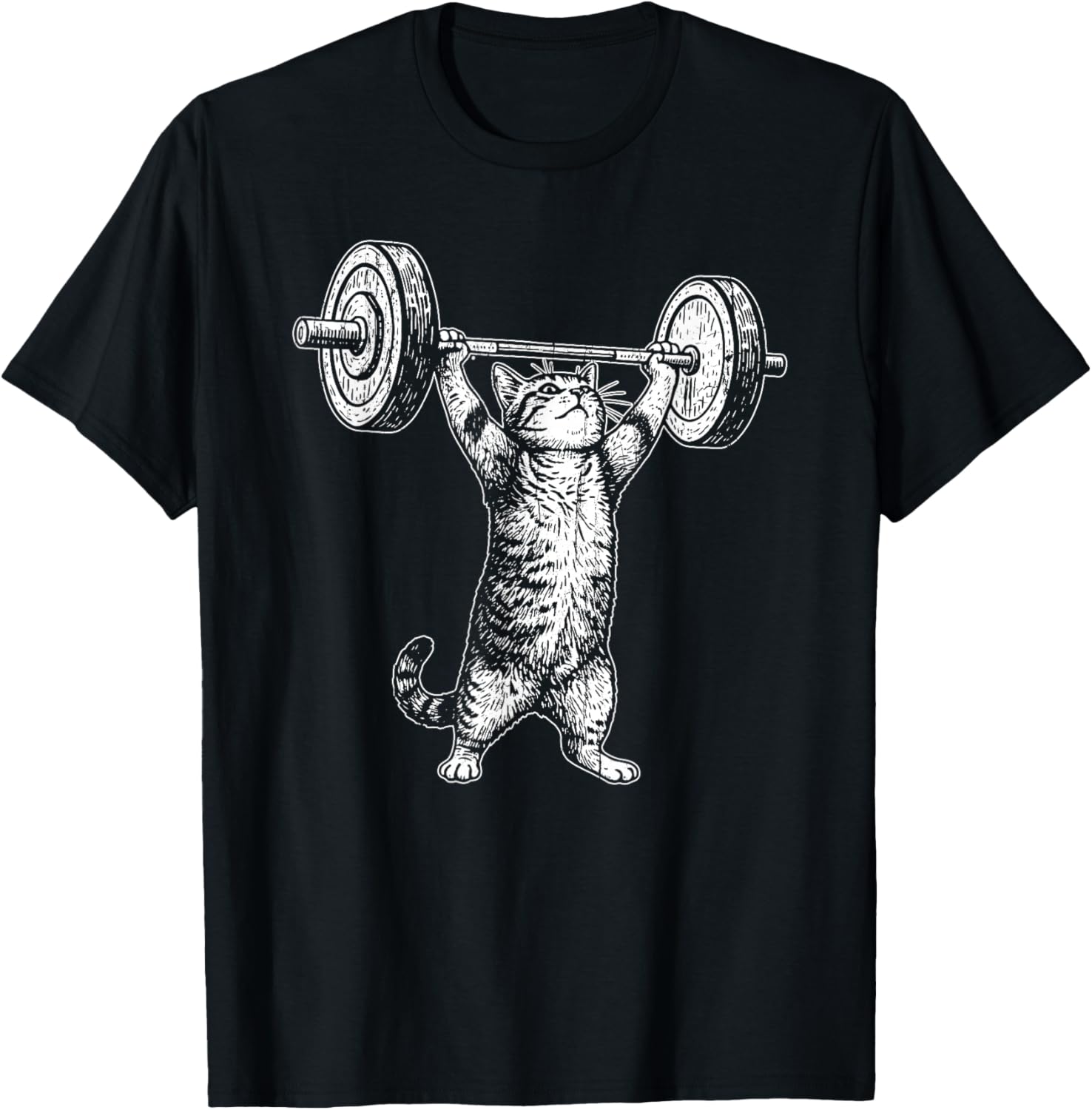 Funny Cat Gym, Cat Workout T-Shirt - T-Shirt | Black