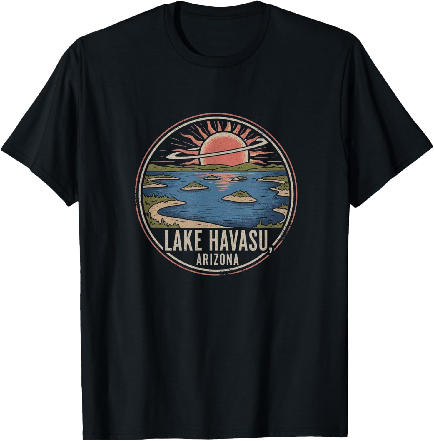 Retro Lake Havasu Arizona Drawing Art Design T-Shirt - T-Shirt | Black