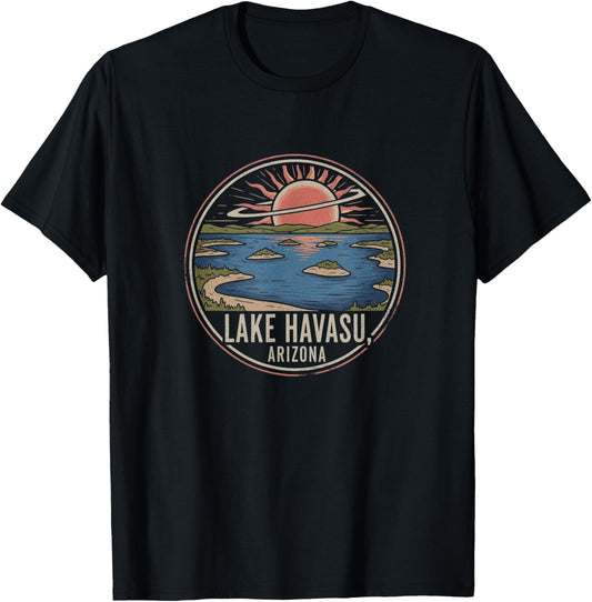 Retro Lake Havasu Arizona Drawing Art Design T-Shirt - T-Shirt | Black