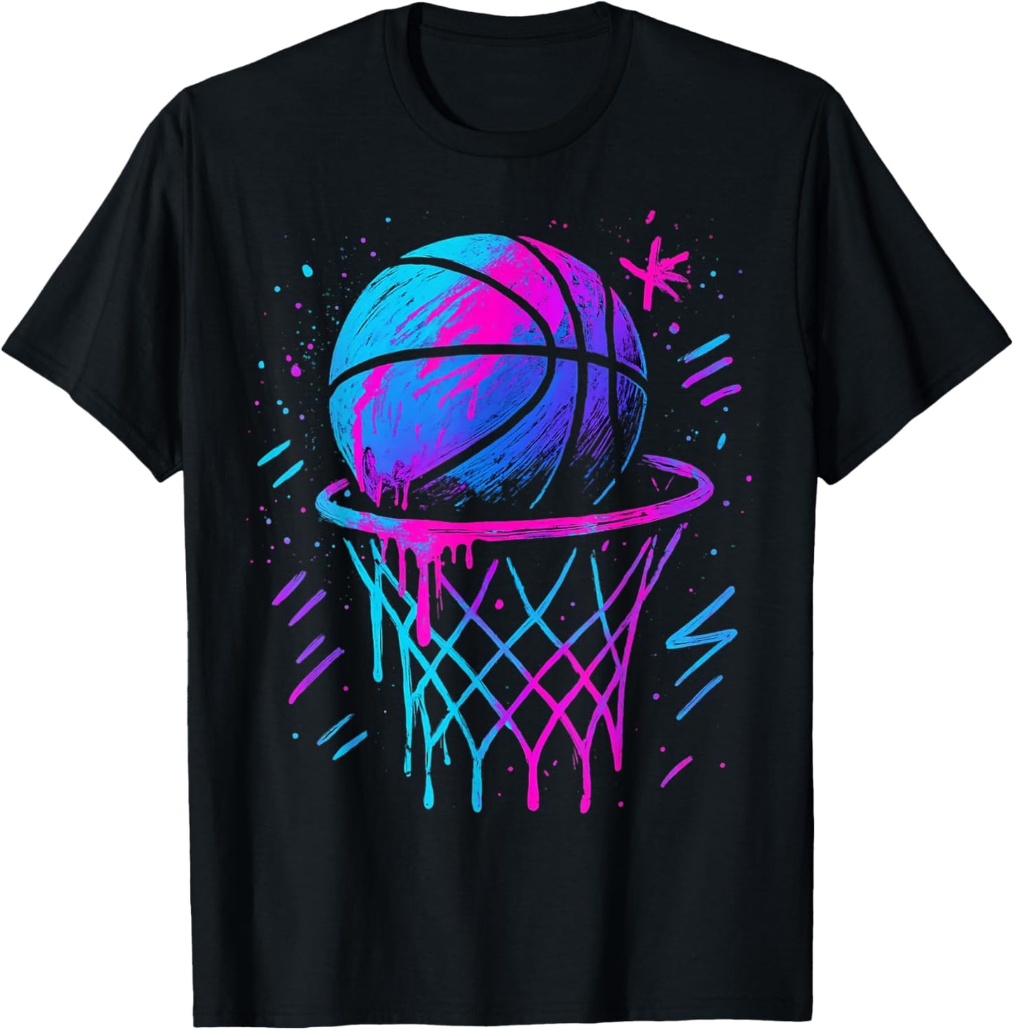 American Basketball Splash Ball Player Team Kids Boys T-Shirt - T-Shirt | Black