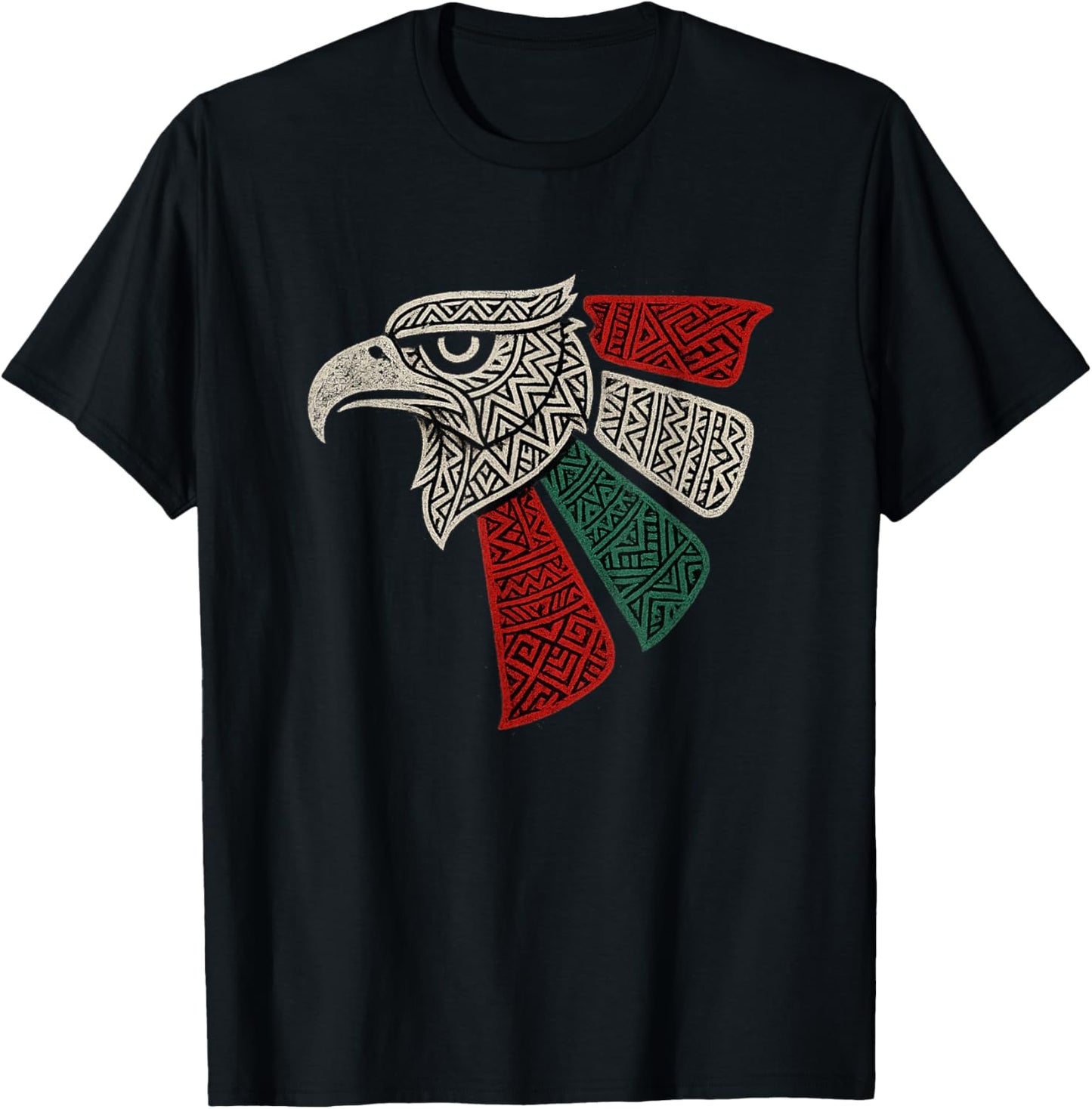 Mexico Flag Mexican Eagle Aztec Style Hecho En Mexico T-Shirt - T-Shirt | Black