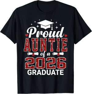 Proud Auntie of a 2026 Graduate Senior Graduation Year T-Shirt - T-Shirt | Black