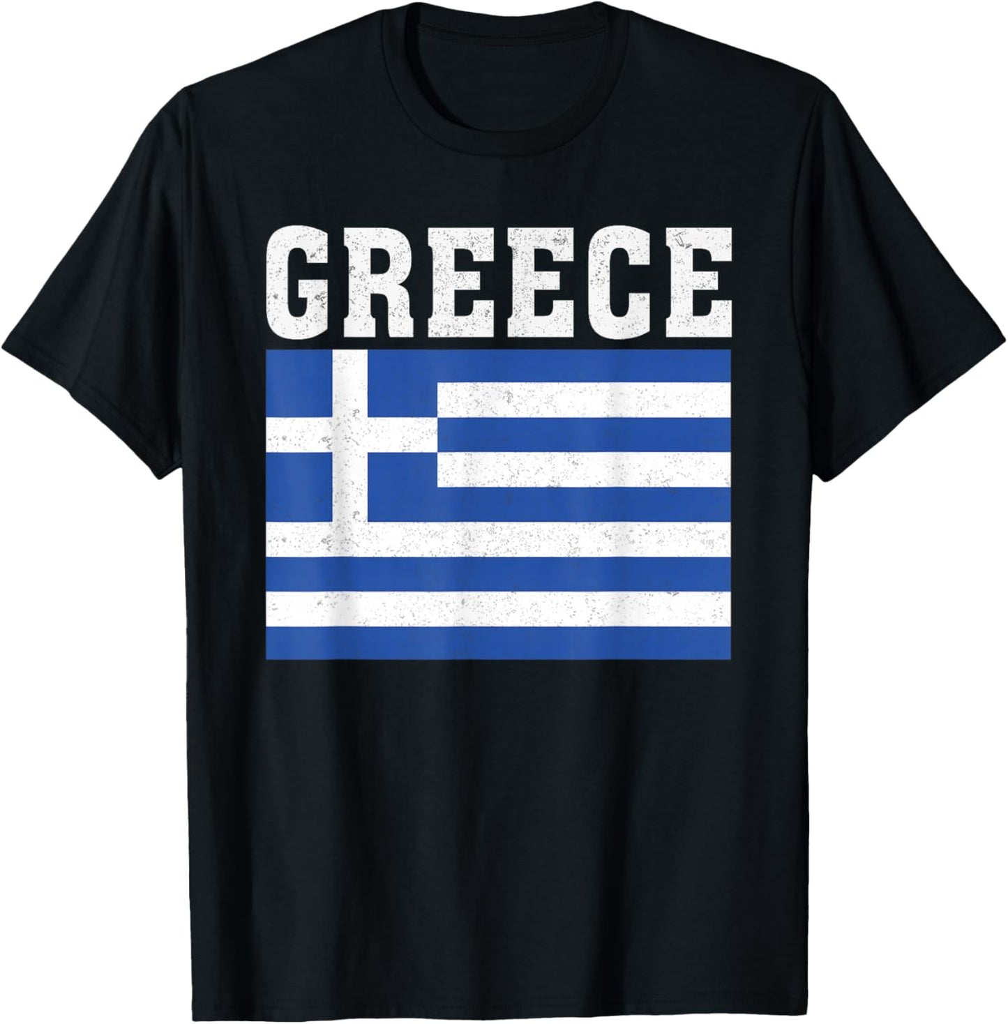 Greece Flag Patriotic National Roots Souvenir T-Shirt - T-Shirt | Black