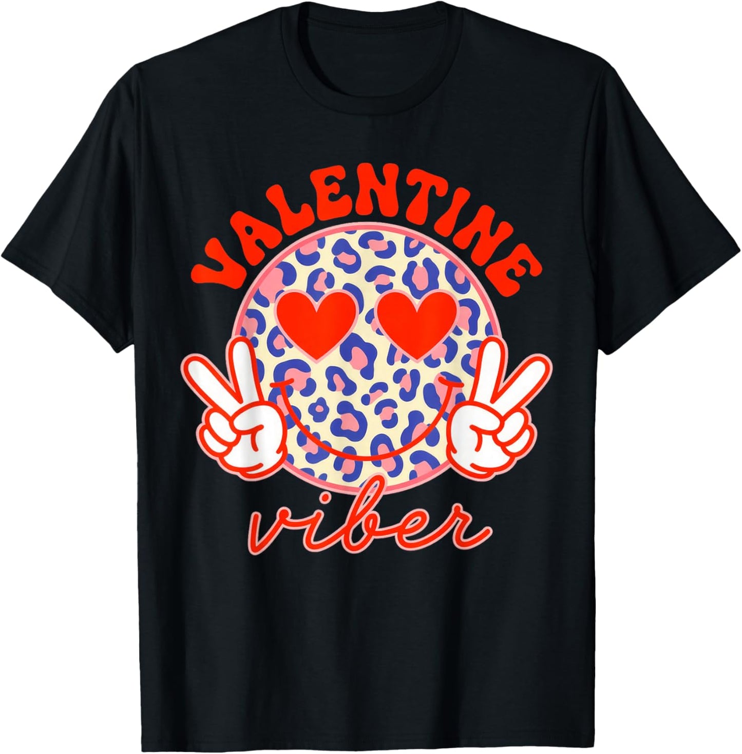 Groovy Valentine Vibes Valentines T-Shirt - T-Shirt | Black
