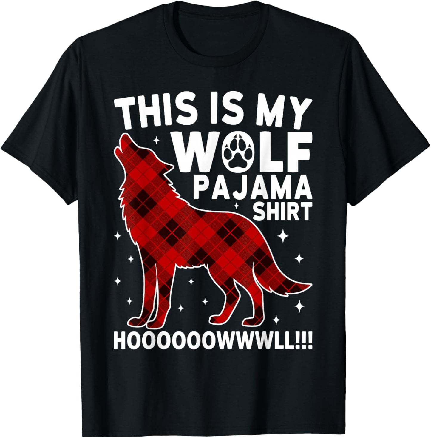 This is My Wolf Pajama Shirt Howl Sleepwear Nighttime Fun T-Shirt - T-Shirt | Black