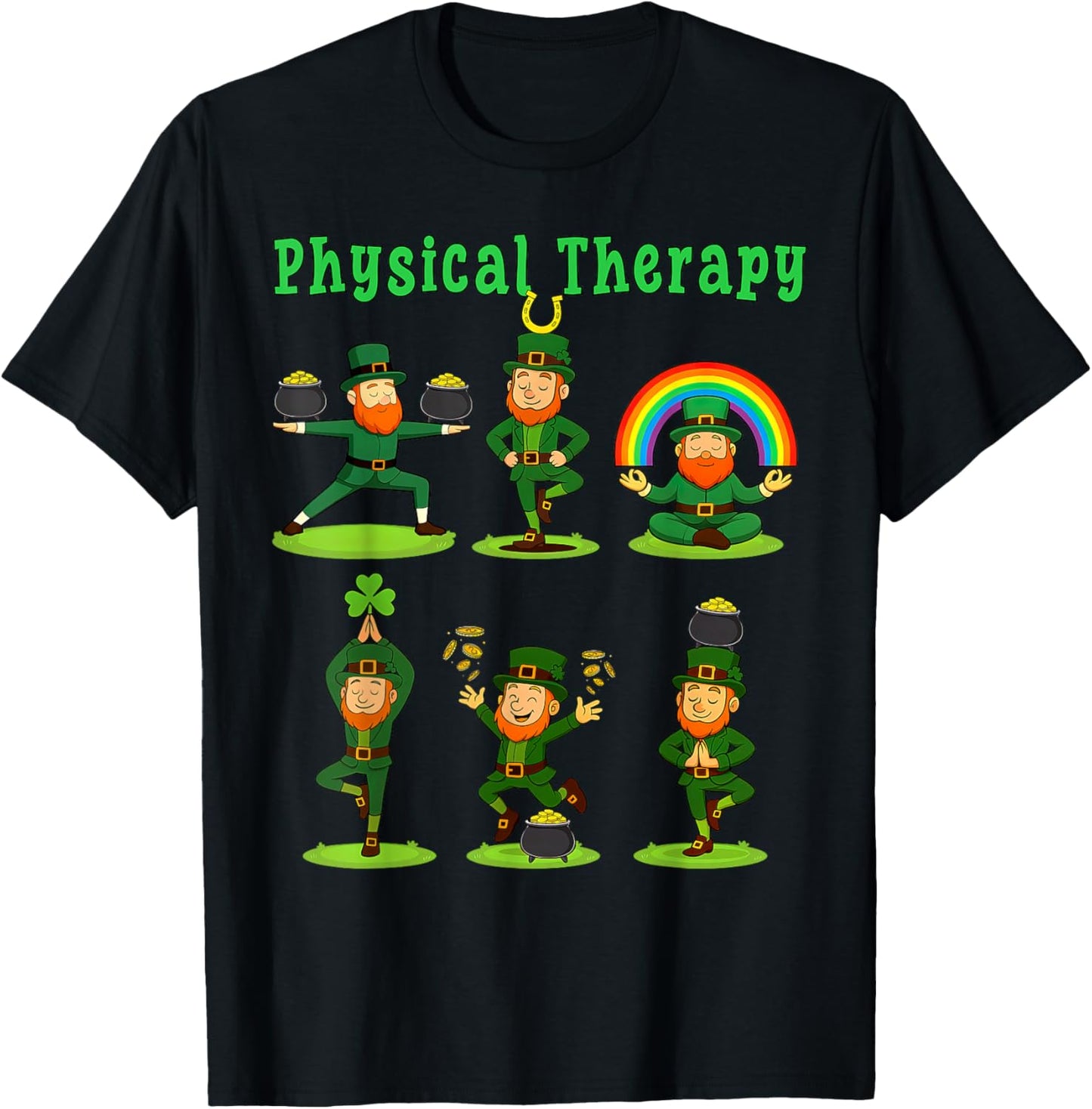 Leprechaun Physical Therapy St Patrick's Day PTA Therapist T-Shirt - T-Shirt | Black