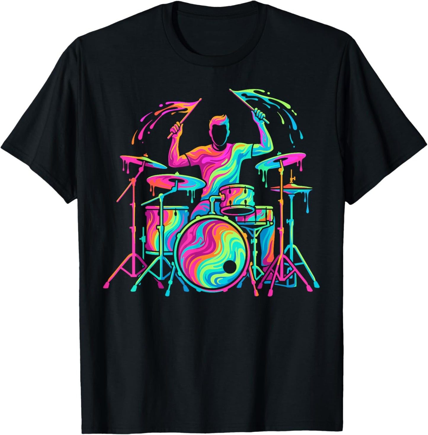 Cool Drummer Drums Player Drumming Men Kids Boys T-Shirt - T-Shirt | Black