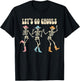 Let's Go Ghouls Women Halloween Dancing Skeleton Ghost T-Shirt - T-Shirt | Black