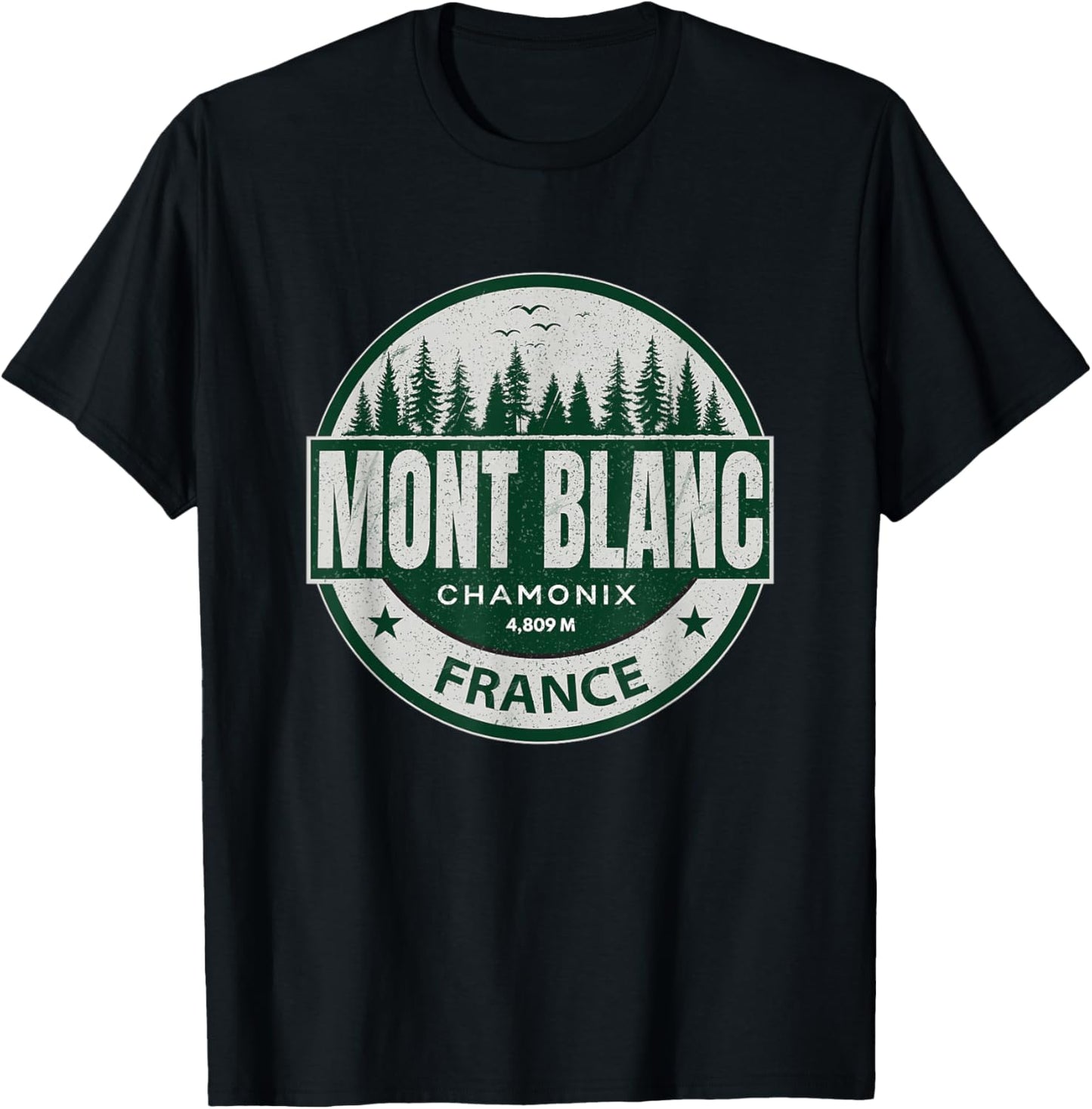 Chamonix Mont Blanc Resort Area Highest Summit in The Alps T-Shirt - T-Shirt | Black