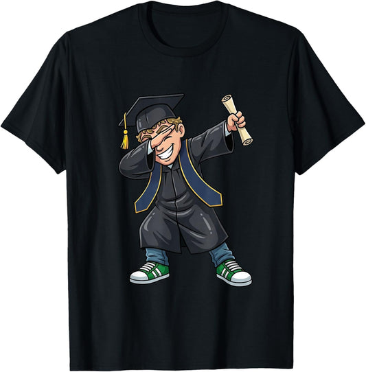 Dabbing Boy Graduation Class of 2026 Funny Graduate Senior T-Shirt - T-Shirt | Black