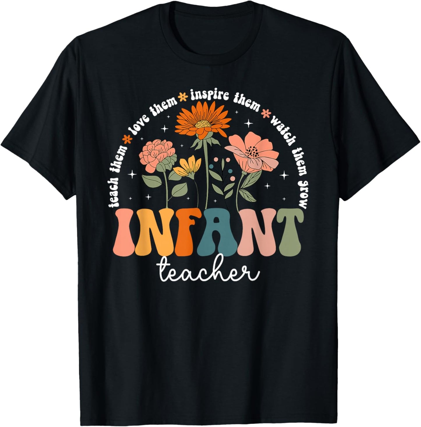Infant Teacher Appreciation Infant Teaching Groovy T-Shirt - T-Shirt | Black