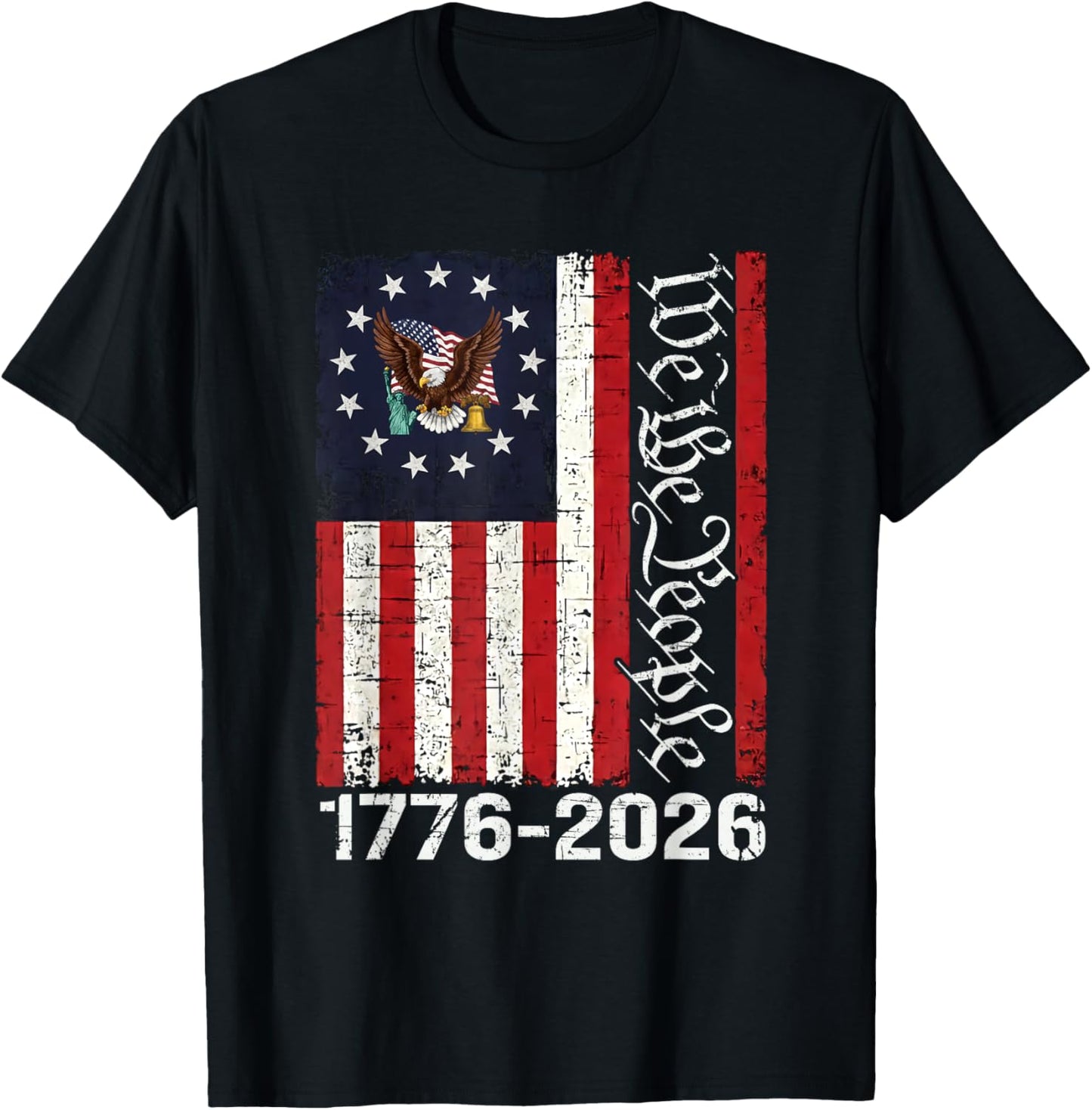 250 Years America Anniversary 250th Independence Day Freedom T-Shirt - T-Shirt | Black