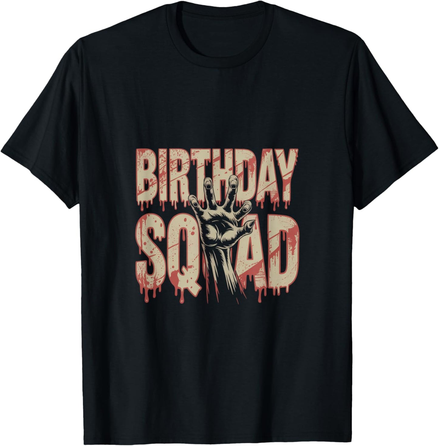 Creepy Zombie Birthday Squad Horror Party Halloween Funny T-Shirt - T-Shirt | Black