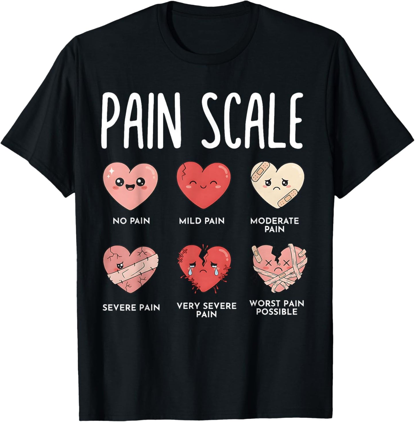 Valentines Day Nurse RN Valentine Nurse Pain Scale RN Nurse T-Shirt - T-Shirt | Black