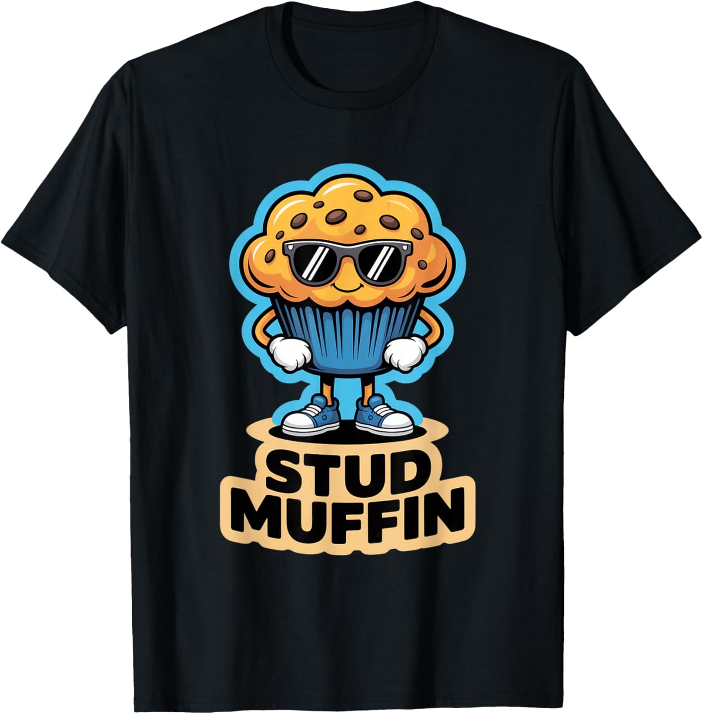 Stud Muffin Funny Kawaii Muffin T-Shirt - T-Shirt | Black