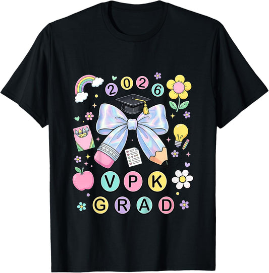 VPK Graduation 2026 Pencil Bow VPK Grad T-Shirt - T-Shirt | Black