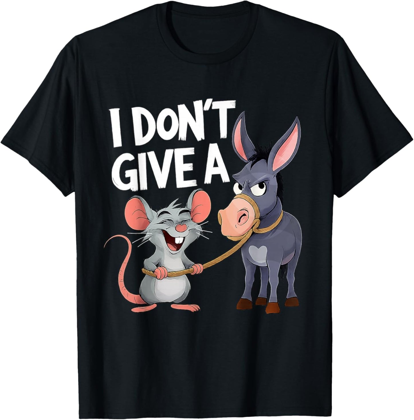Mouse and Donkey Funny Sarcastic Animal T-Shirt - T-Shirt | Black