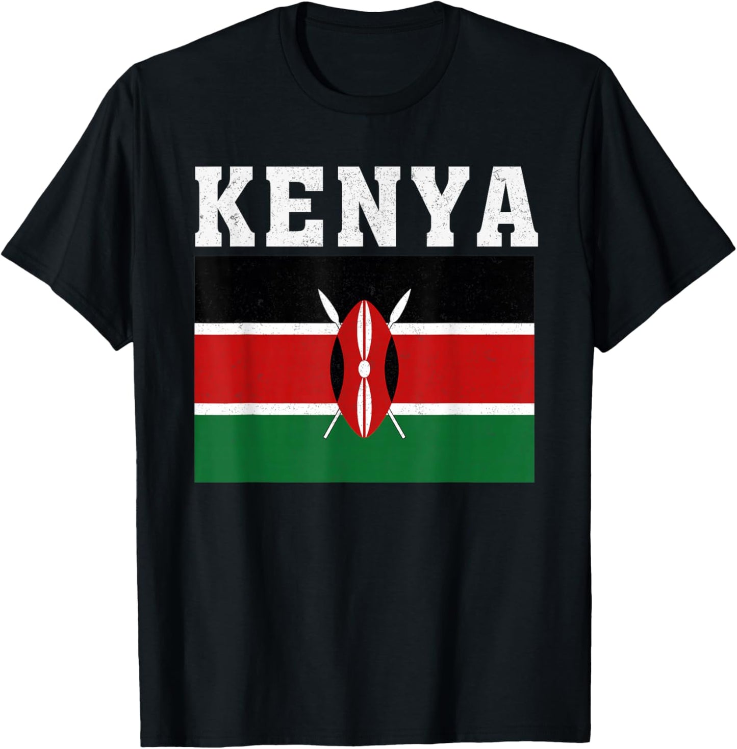 Kenya Flag Patriotic National Roots Souvenir T-Shirt - T-Shirt | Black