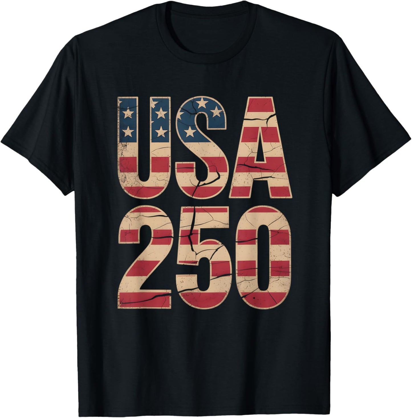 250 Years of Freedom | American 1776–2026 Patriotic T-Shirt - T-Shirt | Black