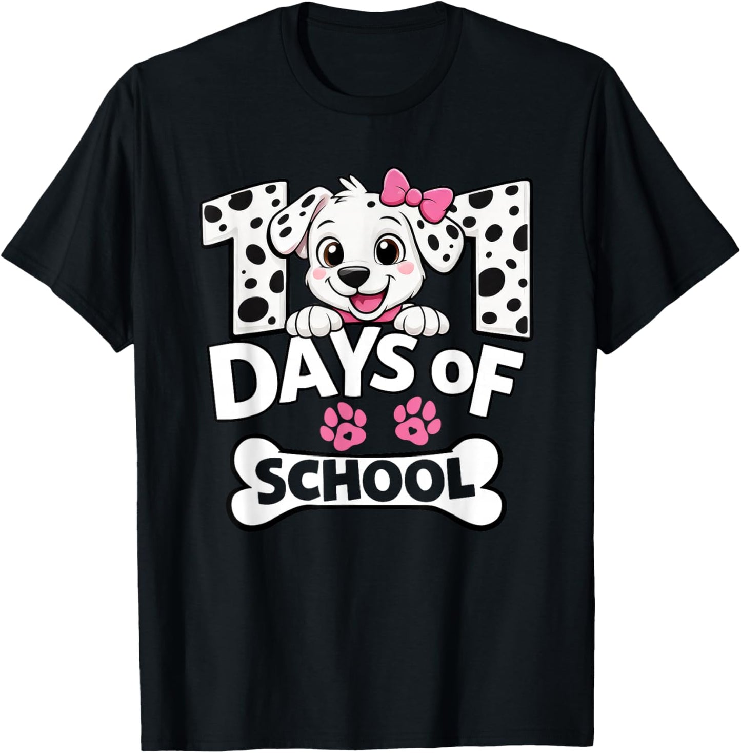 Funny 101 Days of School Dog for Girls Kids 100 Day Smarter T-Shirt - T-Shirt | Black