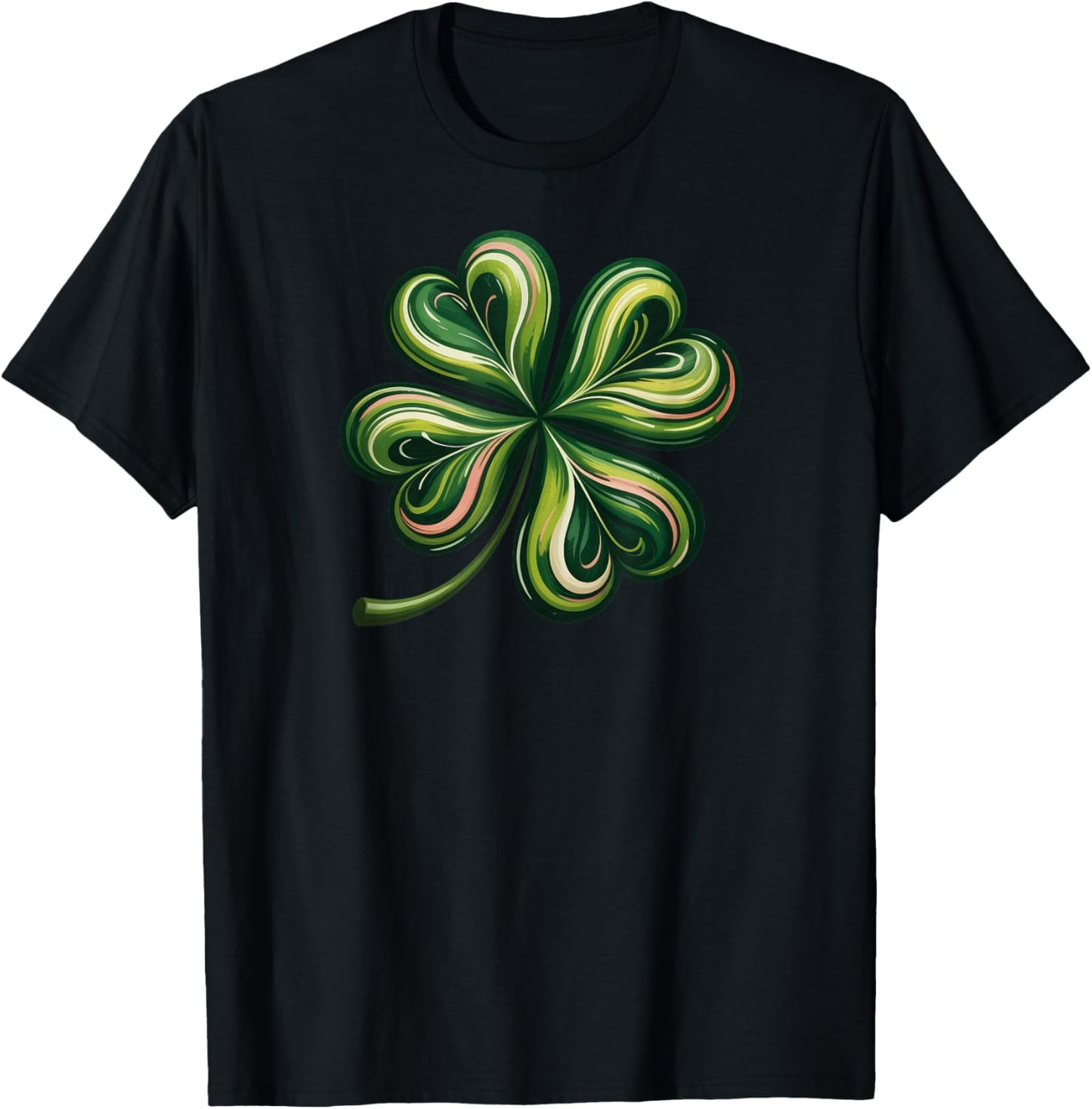 Lucky Shamrock Four Leaf Clover St. Patricks Day T-Shirt - T-Shirt | Black