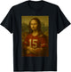Mona Lisa Holding Football Vintage Sports Art Funny T-Shirt - T-Shirt | Black
