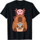 Cute Capybara Drinking Boba Tea Kawaii Axolotl Bubble Tea T-Shirt - T-Shirt | Black