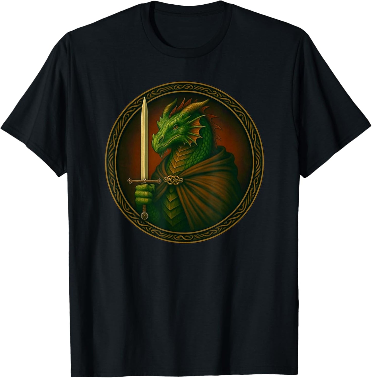 Knight Dragon Vintage Medieval T-Shirt - T-Shirt | Black