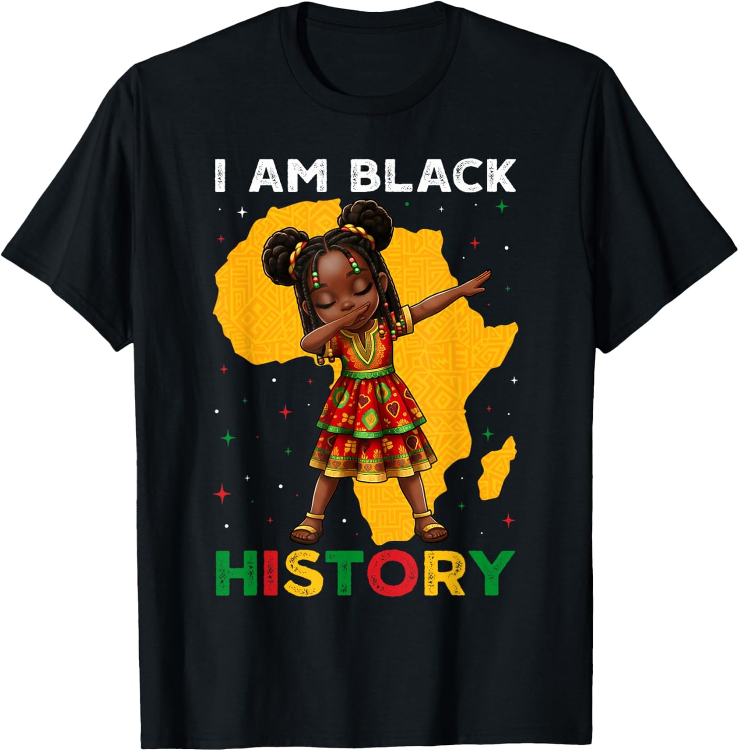 Girl Black History Month African American Afro Girls Kids T-Shirt - T-Shirt | Black
