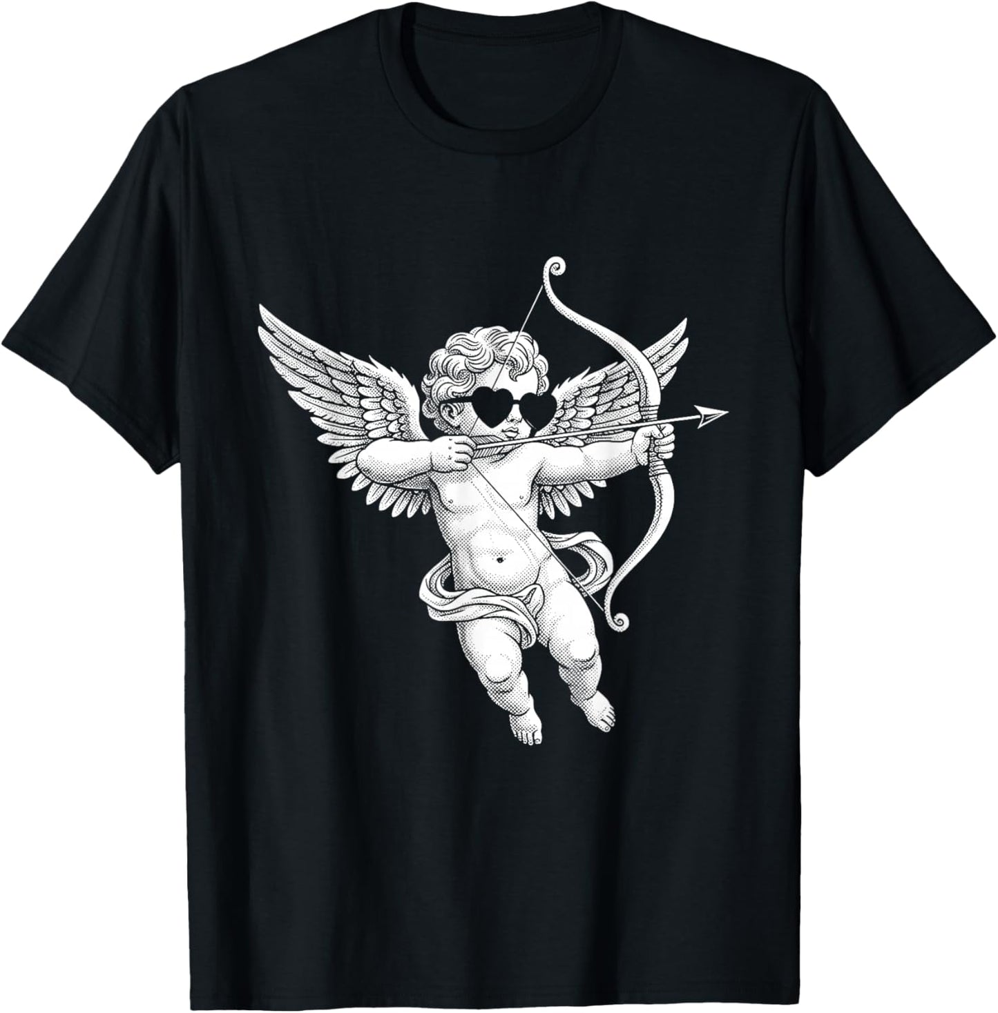 Men Women Kids Girls Cupid Vintage Aesthetic Valentines Day T-Shirt - T-Shirt | Black
