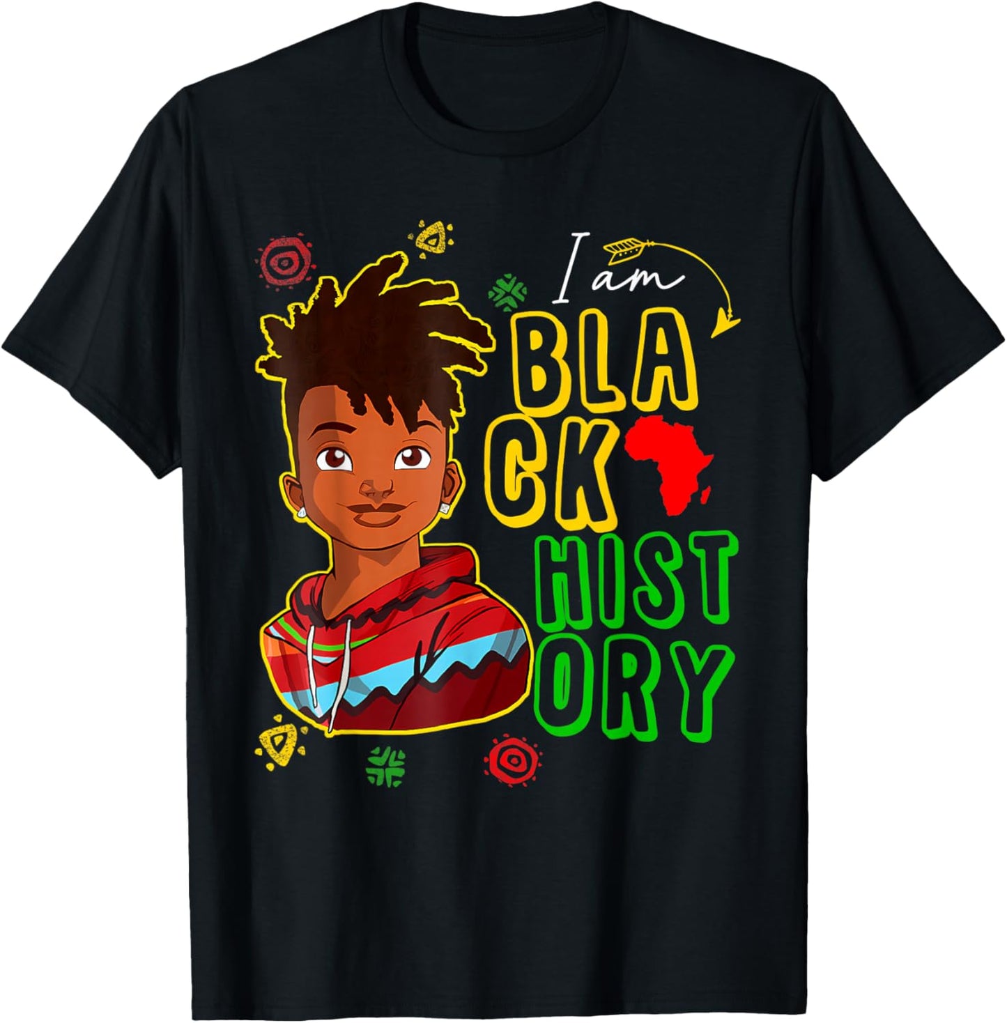 I Am The Strong African Boy Black History Month Boys Kids T-Shirt - T-Shirt | Black