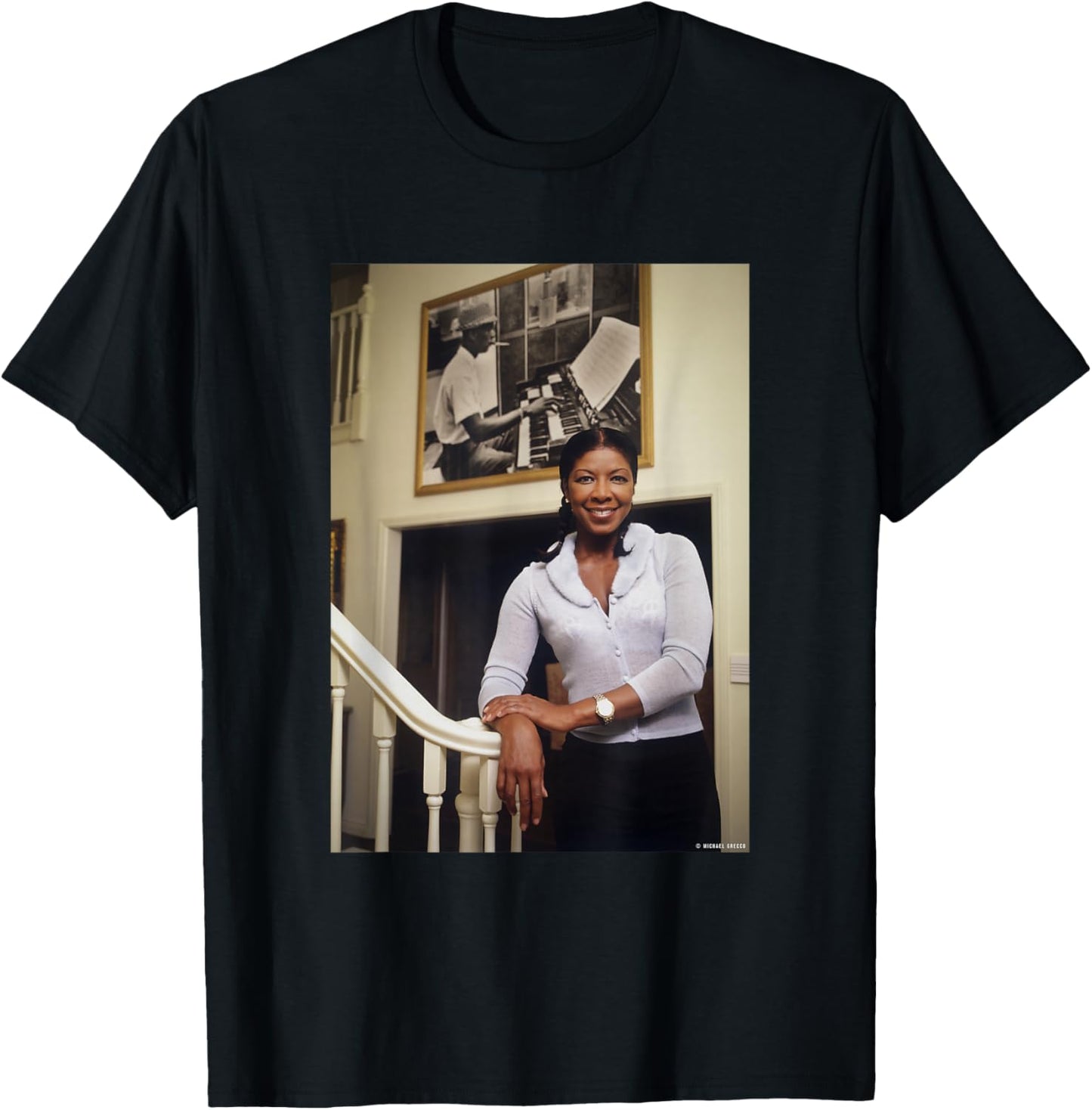 Natalie Cole This Will Be Singer by Michael Grecco T-Shirt - T-Shirt | Black