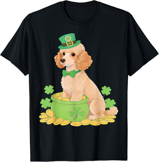 Poodle Dog St. Patrick’s Day Irish Shamrock Leprechaun T-Shirt - T-Shirt | Black