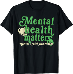 Retro Mental Health Matters All Day Every Day Inspirational T-Shirt - T-Shirt | Black