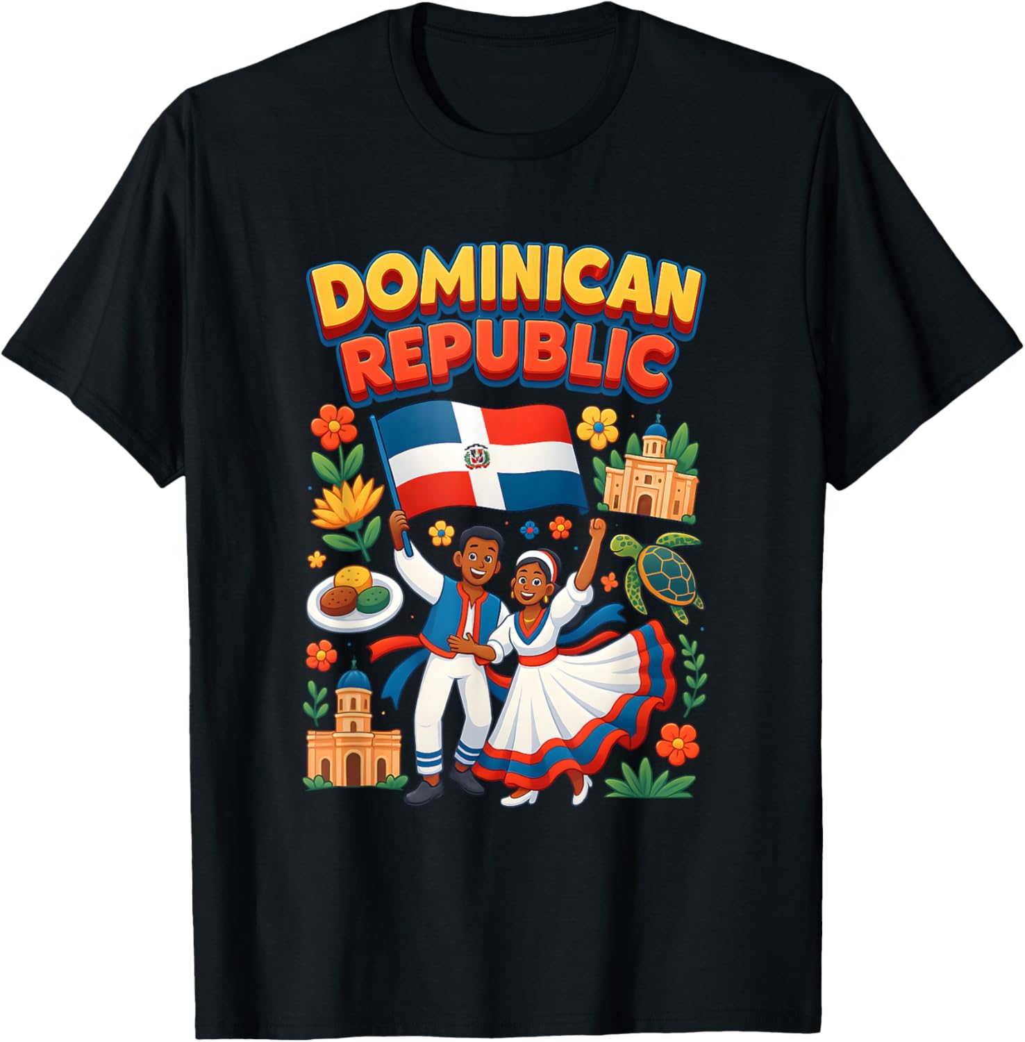 Dominican Republic Culture Pride Folkloric Dance Fancy Dress T-Shirt - T-Shirt | Black