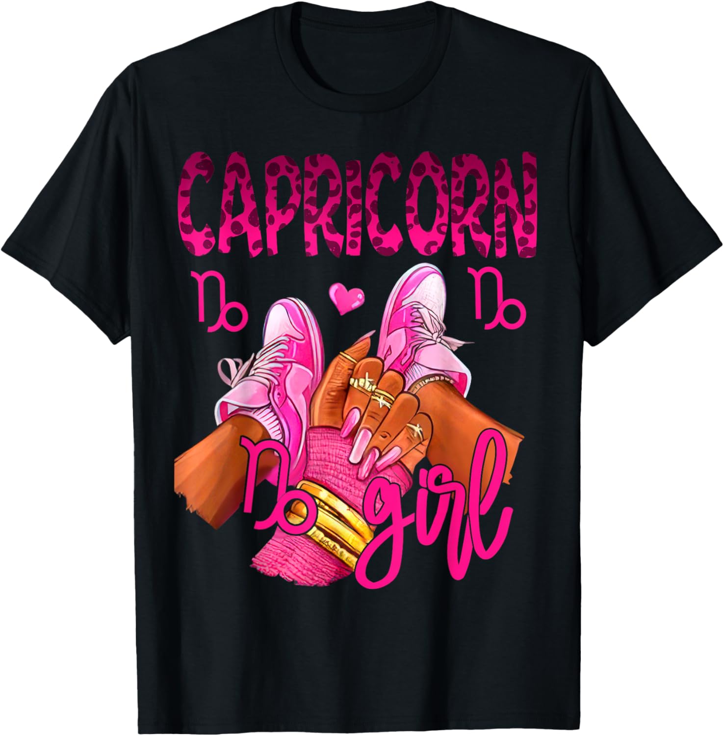 Capricorn Zodiac Sign Birthday Queens Horoscope Girls Women T-Shirt - T-Shirt | Black